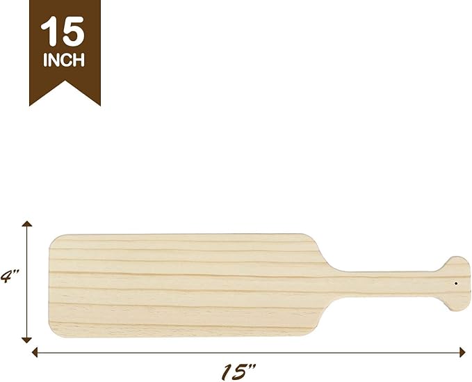 BATTIFE 2Pack 15 Inch Greek Fraternity Paddle, Unfinished Solid Pine Wood Paddles, Wooden Sorority Frat Paddle for Arts Crafts
