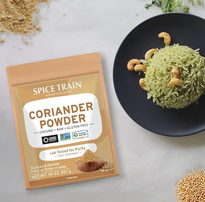 Coriander Powder (14oz) 100% Natural Ground Coriander | Premium Quality and High Value | Non-GMO, Gluten Free, Sourced from India | No Adulterations | Packed in Resealable Ziplock Pouch