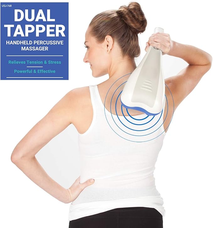 Daiwa Felicity Electric Handheld Full Body Dual Head Percussion Massager Tapping Massage – Dual Tapper 3 Interchangeable nodes Included