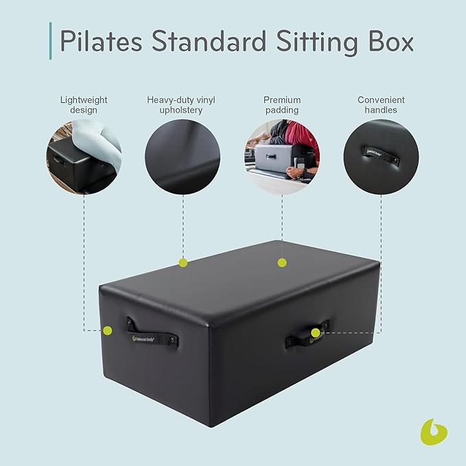 Balanced Body Standard Sitting Box for Pilates Reformer, Pilates Equipment for Home Workouts and Professional Studio Use, Fits Balanced Body Wood Reformers and Allegro or Allegro 2 Reformer