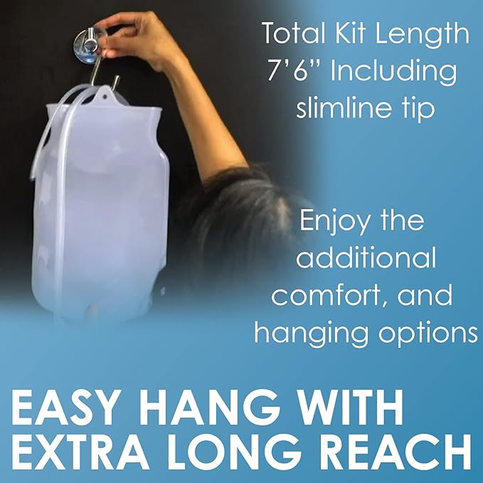 Foret Premium Enema Kit Non-Toxic Silicone Tip, Bag & Eco Detox Gift | Most Comfortable Colon Cleanse | Gerson Therapy Colonics Recommended | BPA & Phthalates Free |Clamp| Easy Instructions | Slim Tip