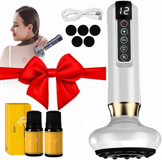 Electric Handheld Cellulite Massager -12 Adjustable Suction Modes for Anti-Cellulites Massage Therapy, Rechargeable Cordless Cellulite Remover Tool for Legs/Belly/Thighs/Arms/Butt(White)