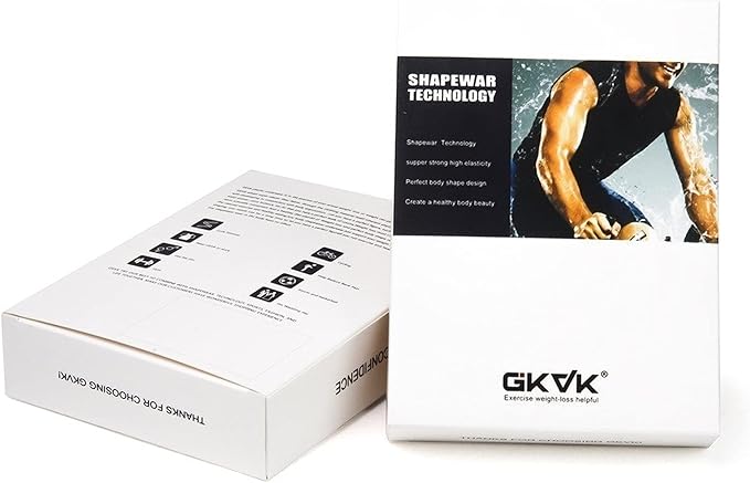 GKVK Mens Slimming Body Shaper Vest Shirt Abs Abdomen Slim