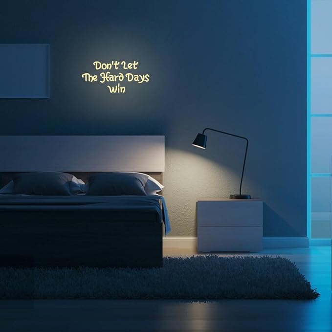 Don't Let The Hard Days Win Neon Sign for Wall Decor Letter Neon Light Warm white LED Neon Signs Office LED Neon Lights for Bedroom Office Classroom Store Decoration