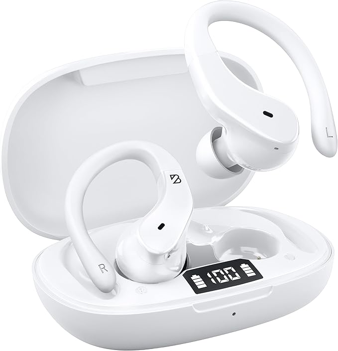 Back Bay Audio - Runner's Wireless Earbuds Bluetooth Headphones for Sports, Hook Over The Ear Buds, Deep Bass, Wrap Around Earphones with Earhooks for Running, Workout Wireless Headphones for The Gym