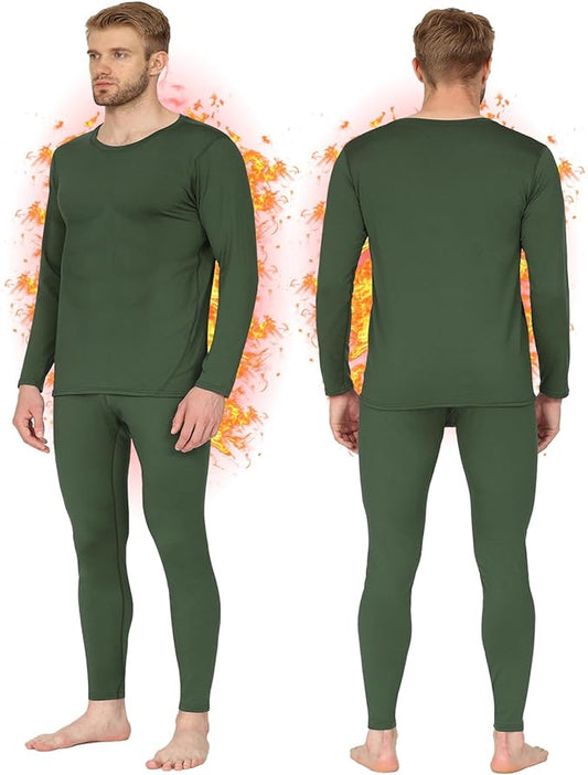 HEROBIKER Long Johns Thermal Underwear for Men Skiing Winter Warm Hunting Gear Fleece Lined Base Layer Set Top Bottom