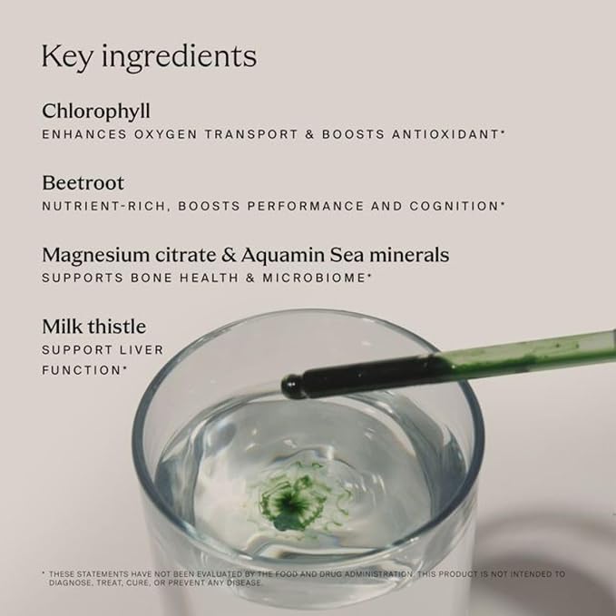 HigherDOSE Detox Drops - Liquid Chlorophyll Water Drops to Support Daily Detox & Boost Skin's Natural Glow - Plant Powered Formula with Milk Thistle, Beetroot Juice, Magnesium & Minerals (2 oz)
