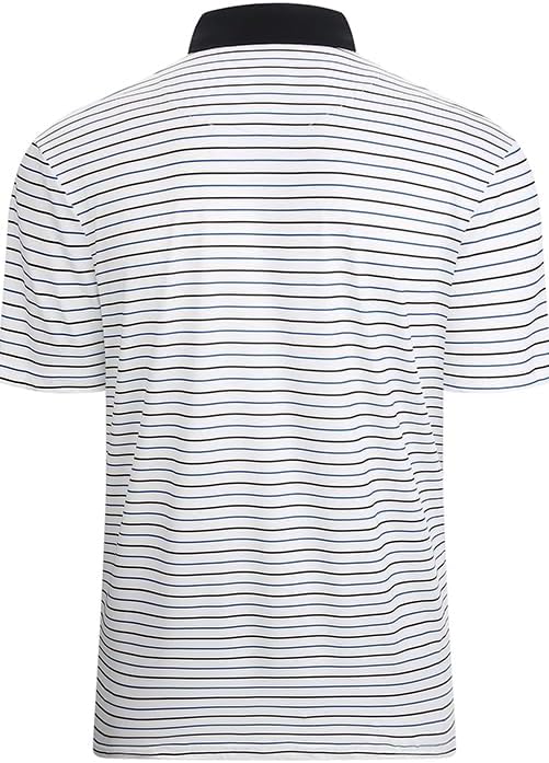 Esabel.C Jacquard Golf Shirts for Men Moisture Wicking Short Sleeve Performance Dry Fit Active Mens Polo Shirts