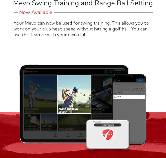 FlightScope Mevo+ Portable Golf Launch Monitor, Rangefinder and Simulator with Signature Power Bundle | 20+ Full Swing & Short Game Data Stats, 12 Courses, 17 Practice Ranges Included