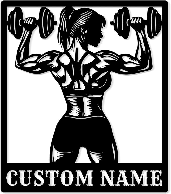 Customized Metal Gym Name Sign, Personalized Sports Room Wall Art,Metal Gym Sign,Unique Fitness Wall Sign, Gym Lovers Unique Gift, Gym Wall Art,Training Center Sign (Style-13)
