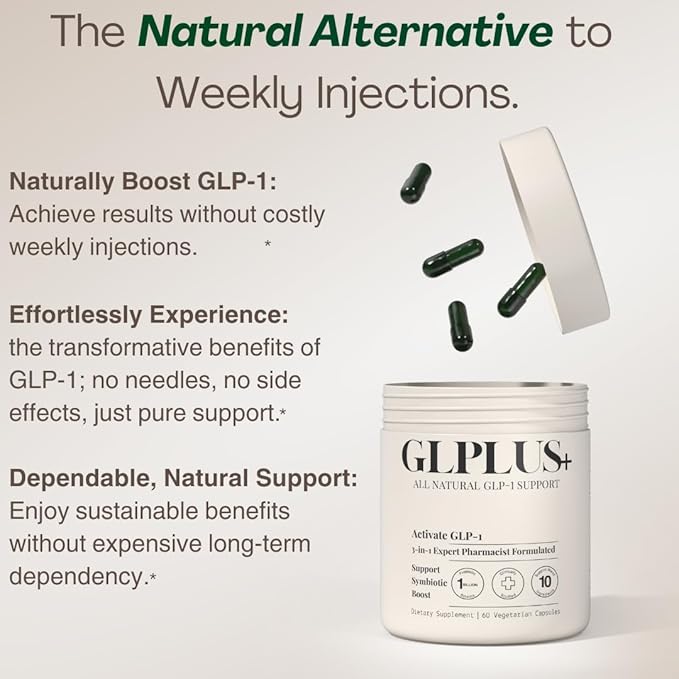 GLP-1 Supplement for Women and Men | Hunger & Metabolism Support - Expert Formulated to Support GLP1 Naturally | Probiotic and Prebiotic (60 Capsules)