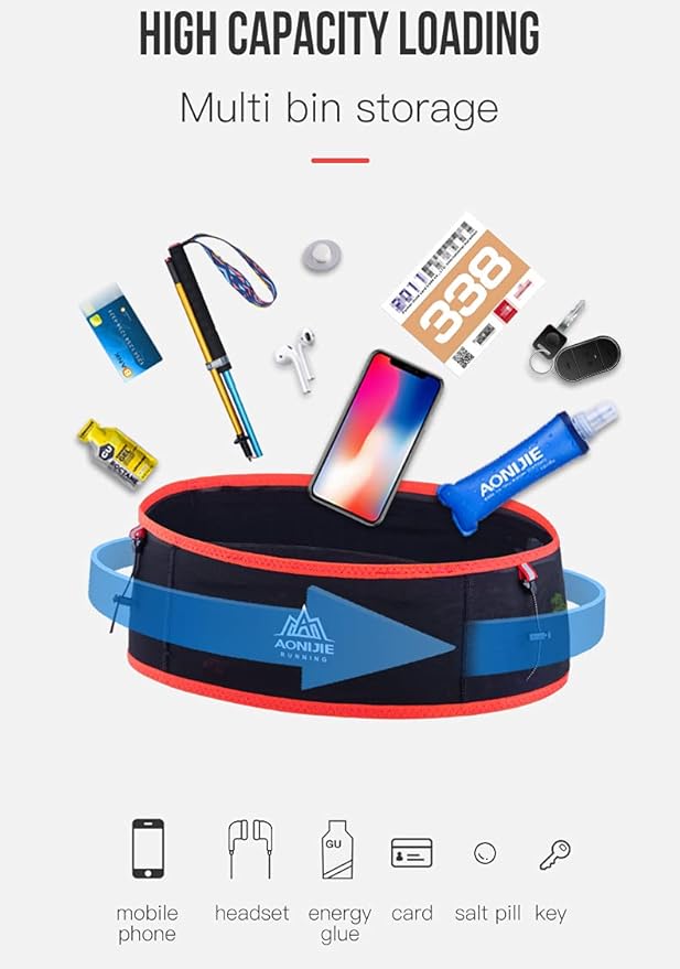 AONIJIE Lovtour Running Belt Waist Pack, Flip Waist Belt,with 250ml Soft Water Bottle Free and Lightweight for Marathon Climbing Jogging Cycling Workout Fitness Mobile Phone Holder