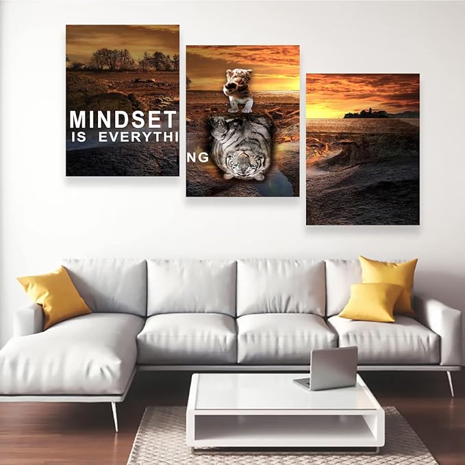 Inspirational Entrepreneur Quotes Office Wall Decor - 3 Pieces Wall Art for Living Room & Bedroom (36" W x 16''H)