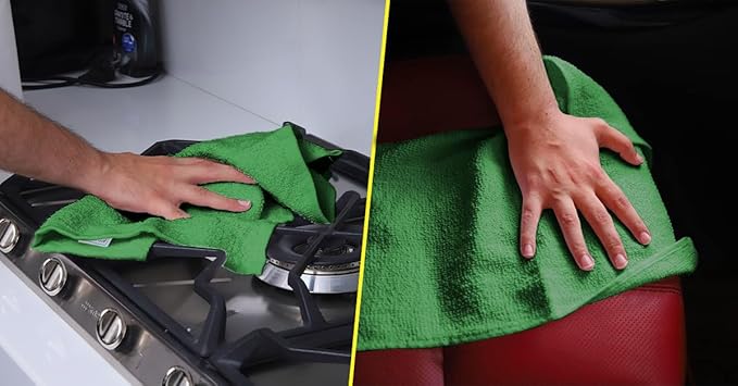 Avalon Towels Terry Bar Mop Towels (Value Pack of 60) Size 14"x17" – Absorbent and Durable, Multipurpose Cleaning Rags, Cotton Cleaning Cloths, Terry Cloth Rags, Reusable Shop Rag (Green)