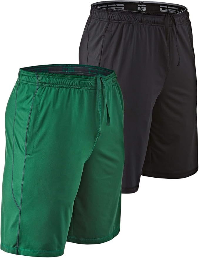 DEVOPS Men's 2-Pack Loose-Fit 10" Workout Gym Shorts with Pockets