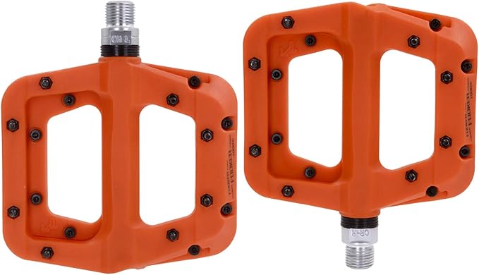 FOOKER MTB Pedals Mountain Bike Pedals 3 Bearing Non-Slip Lightweight Nylon Fiber Bicycle Platform Pedals for BMX MTB 9/16"