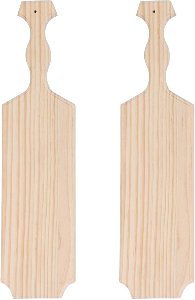 BATTIFE 18Inch Sorority and Fraternity Paddles 2Pack, Unfinished Pine Wood Paddle for Greek, Frat Solid Wooden Paddle