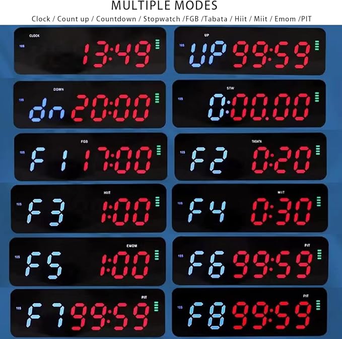 DEGOTM Mini LED Gym Timer - Interval Count Down/Up Clock Stopwatch With 1 Inch Ultra-Clear Digital Display - Home Gym Accessories