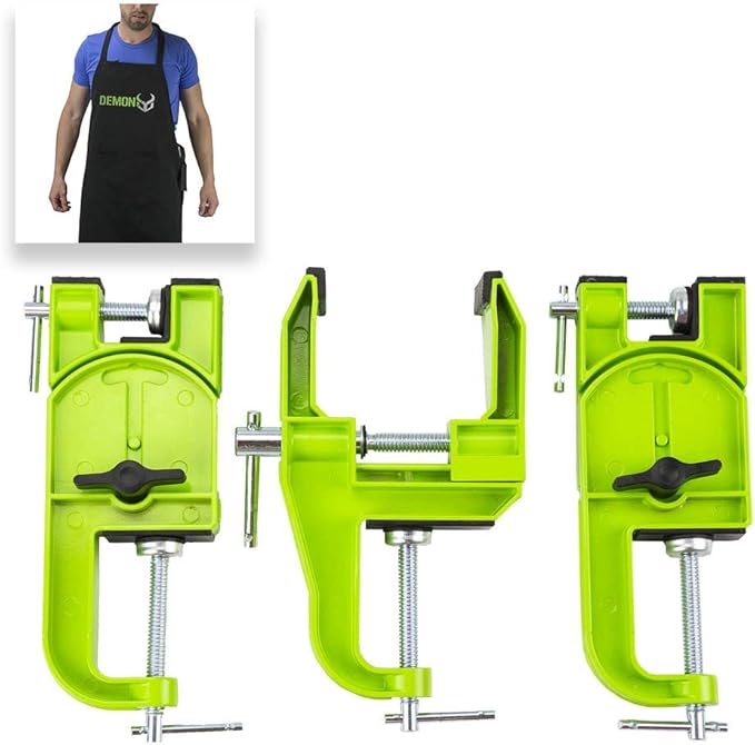 DEMON UNITED Elite Ski and Snowboard Tune Kit- Includes 3 pcs Metal Vise, Iron, 2.25lbs of Wax, Apron and Brush Kit