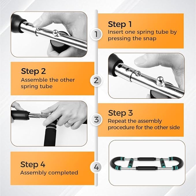 60-120lb Adjustable Twister Arm Trainer – Portable Detachable Chest , Arm Exerciser for Home/Gym/Travel, Full-Body Strength Training Equipment with Anti-Slip Grips