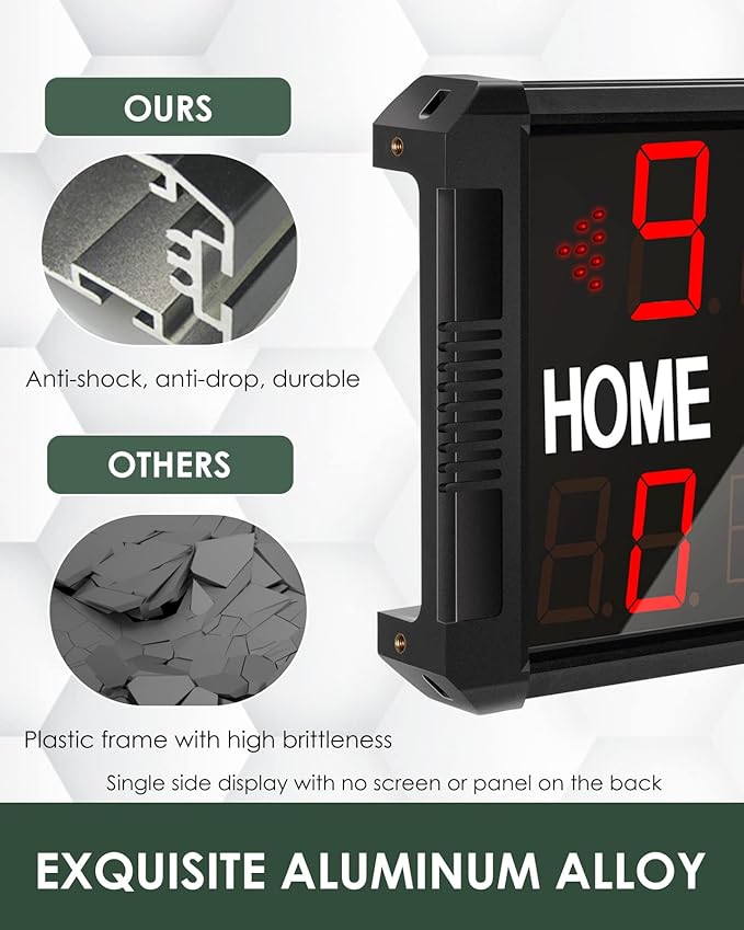 Football Scoreboard Basketball Scoreboard & Timer 14s/24s Shot Portable Digital Electronic LED Scoreboard for Football Basketball League Wrestling Tournament Soccer Sports Training Events