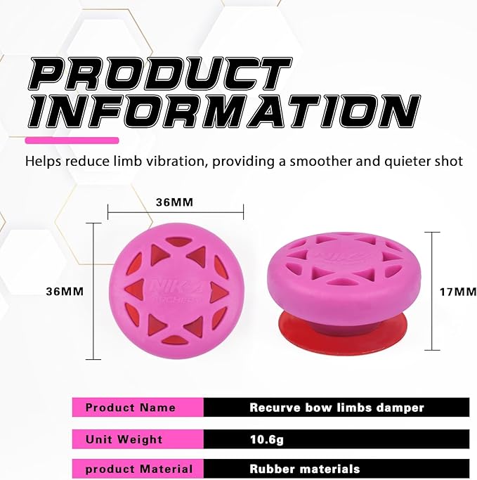 Archery Bow Stabilizer Solid Rubbe Limbs Vibration Damper for Youth Compound Bows, 2-Pack