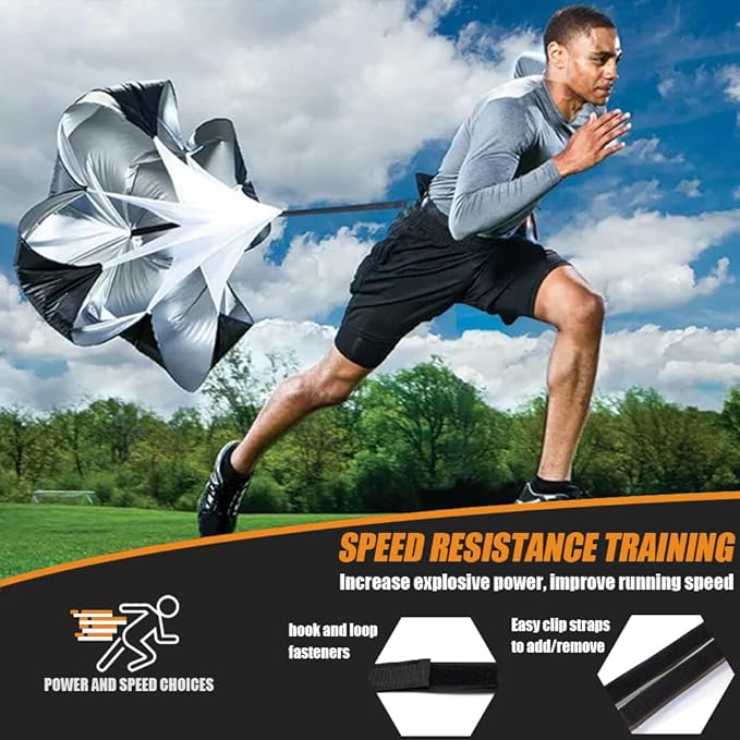 Football Training Equipment | Speed Agility Training Set, Including 1 Agility Ladder, 4 Steel Piles,12 Disc Cones,1 Resistance Umbrella .| for Athletes/Sports Including Football & Basketball
