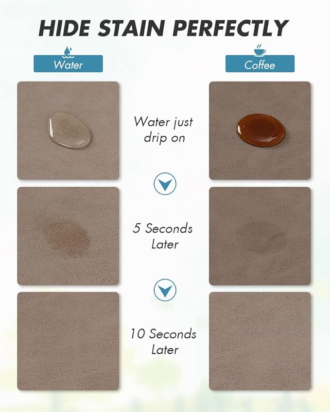 AMOAMI Coffee Mat - Hide Stain Rubber Backed Absorbent Dish Drying Mat for Kitchen Counter - Brown, 12"x19"