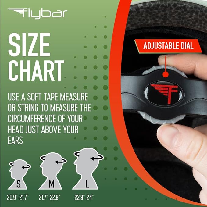 Flybar Bike Helmet- Multi Sport Dual Certified Adjustable Dial, Lightweight Skateboard Helmet, Roller Skating, Pogo, Electric Scooter, Snowboard, Boys and Girls Kids- Adults Helmets