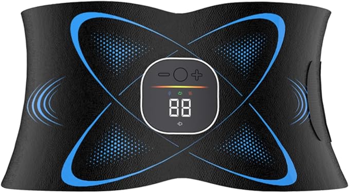 FDA Cleared - Heated EMS Abs Stimulator Abdominal , Ab Stimulator Muscle Toner with Heat for Belly Fat loss, ab belt muscle stimullator for Stomach Smooth & Firming, Fitness Workout for Home/Gym Use