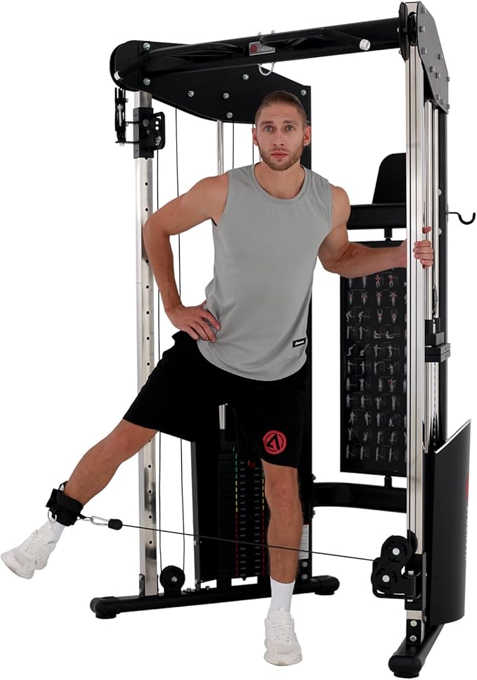 Altas Strength 3073 Home Gym Equipment with 1000 lbs Weight Capacity, 2000 lbs Cables, Strength Training Cable Machine Includes Accessories Light Commercial Fitness Versatile Workouts Easy Assembly