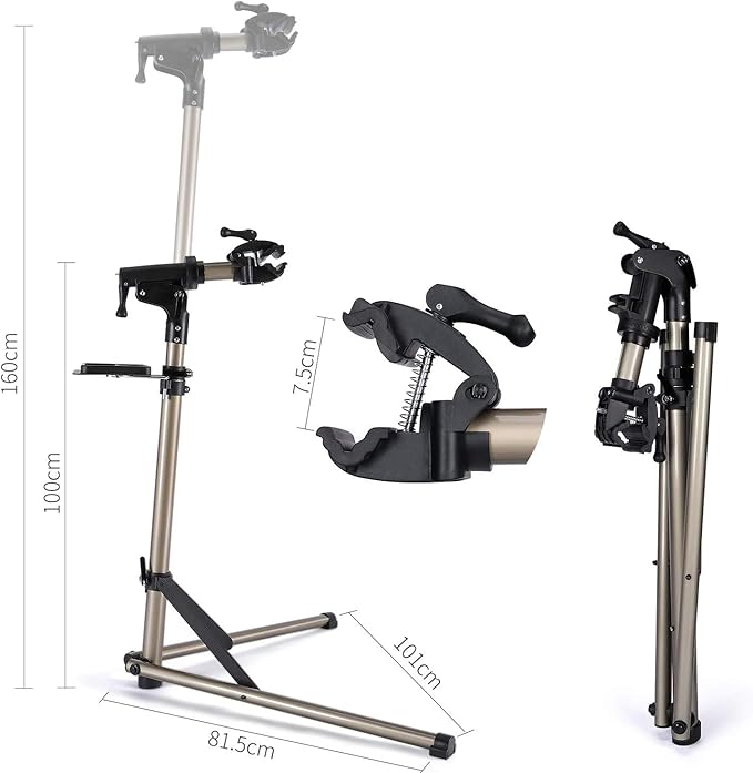 CXWXC Bike Workstand with Adjustable, Bicycle Repair Stand for Maintenance Folding and Lightweight (Champagne-3)