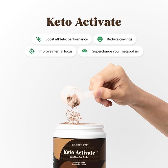 Dark Chocolate Truffle Exogenous Ketones Drink 2 Pack: Pure Keto Shake Powder with Chocolate Ketones | Jumpstart Ketosis & Boost Energy with Natural Ketones Supplements by Konscious Keto
