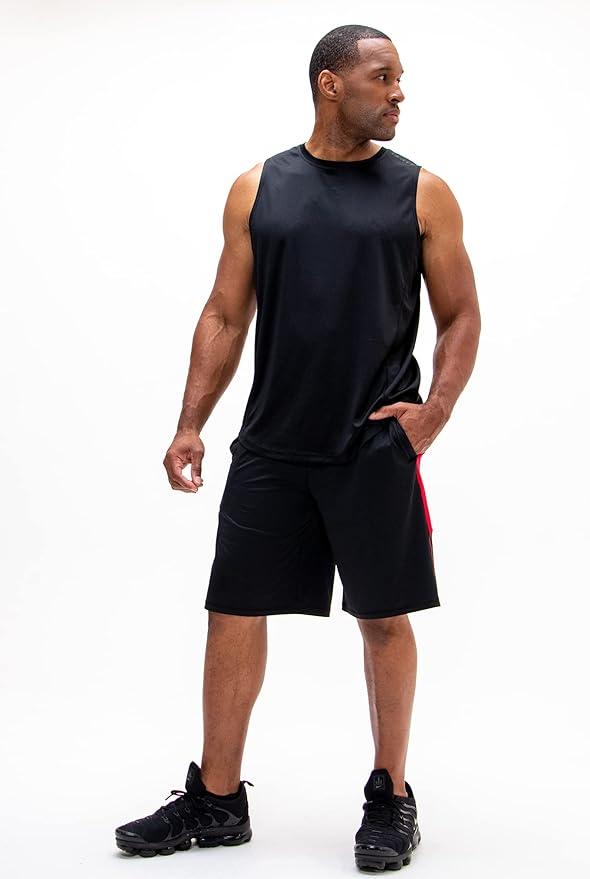 DEVOPS Men's 2-Pack Loose-Fit 10" Workout Gym Shorts with Pockets