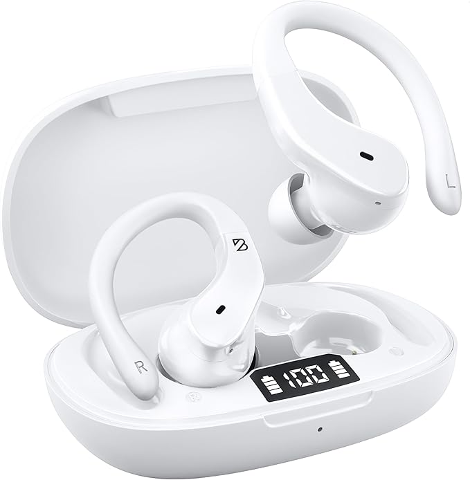 Back Bay Audio - Runner's Wireless Earbuds Bluetooth Headphones for Sports, Hook Over The Ear Buds, Deep Bass, Wrap Around Earphones with Earhooks for Running, Workout Wireless Headphones for The Gym