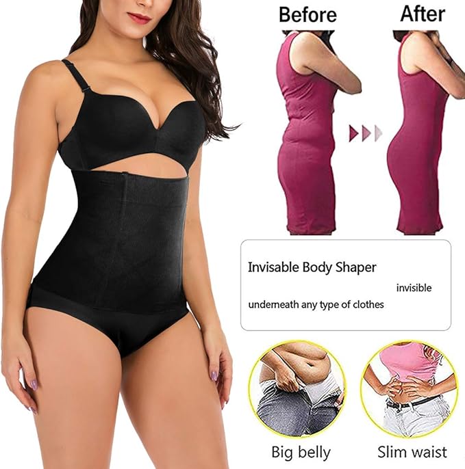 FUT Women's Waist Trainer Shapewear Tummy Control Waist Cincher Slim Body Shaper Postpartum Belly Band Wrap
