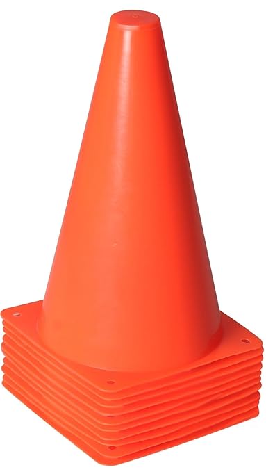 Alyoen 9 inch Orange Traffic Cones, Plastic Sports Cones, Soccer Training Cones for Outdoor Activity & Festive Events (Sets of 10/15/ 20)