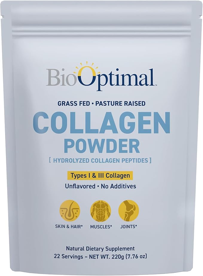 Collagen Peptides Powder - Grass-Fed, Pasture-Raised Hydrolyzed Protein Supplement for Skin, Hair, & Nails - Non-GMO, Zero Sugar Daily Supplement for Men & Women (22 Servings)