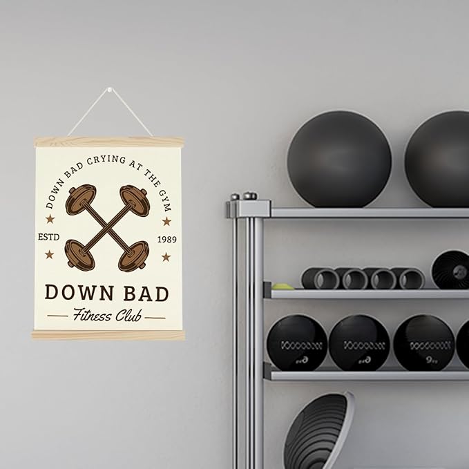 Gym Motivational Posters Funny College Dorm Posters Gifts for Guys Girls Friends Down Bad Crying at The Gym Flag Wall Art Decor Sign for Home Gym Bedroom Office