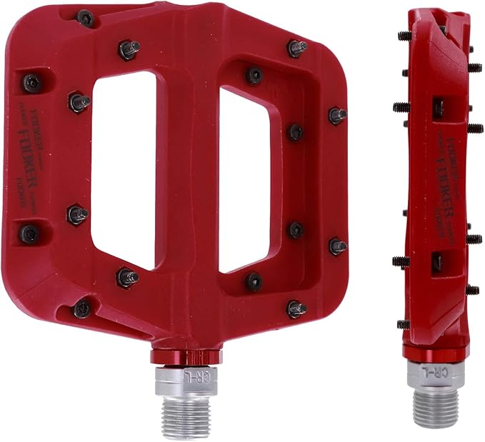 FOOKER MTB Pedals Mountain Bike Pedals 3 Bearing Non-Slip Lightweight Nylon Fiber Bicycle Platform Pedals for BMX MTB 9/16"