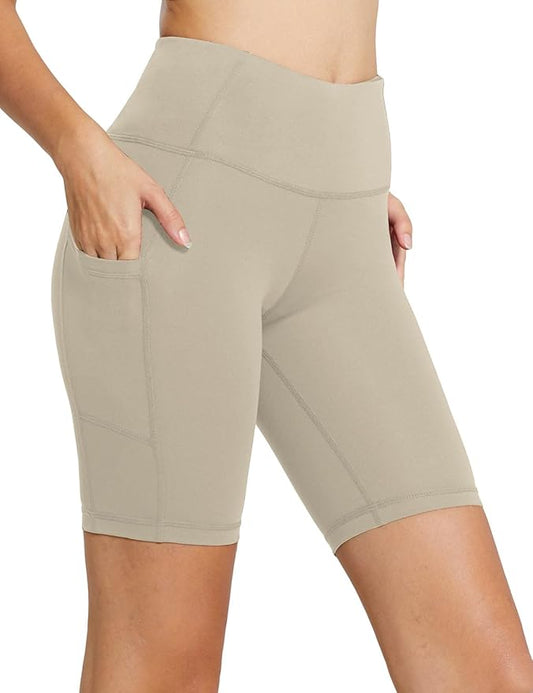 baleaf Women's 8"/ 5"/ 3" Biker Shorts High Waist Yoga Workout Gym Running Volleyball Spandex Shorts with Pockets