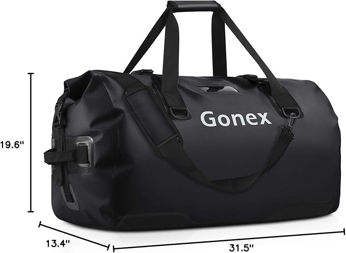 Gonex 40L 60L 80L Extra Large Waterproof Duffle Travel Dry Duffel Bag Heavy Duty Bag with Durable Straps & Handles for Kayaking Paddleboarding Boating Rafting Fishing