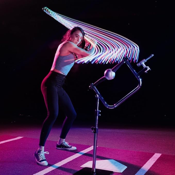Baseball and Softball Batting Swing Trainer, Attack Tee Helps Master Your Own Perfect Swing Path with AI App Swing Trainer, Perfect for Softball or Baseball Batting
