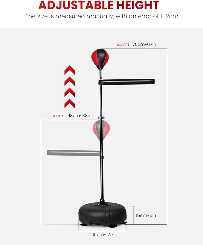 INNOLIFE Kids Boxing Bar with Punching Bag, Adjustable Height, Complete Set, Stable Base, Easy Installation