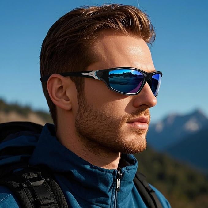 FAGUMA Sports Polarized Sunglasses For Men Cycling Driving Fishing UV400 Protection