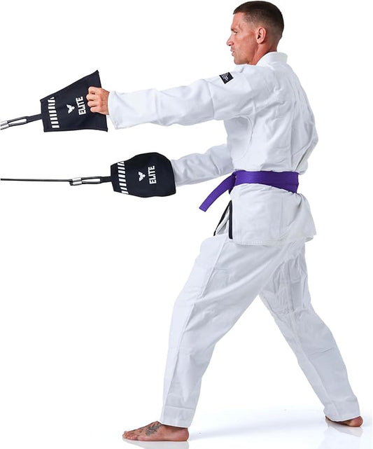 Elite Sports Jiu Jitsu Grip Trainer Simulate Gi - Resistance Band Grip Strength Trainer for BJJ MMA Judo & Grappling Training