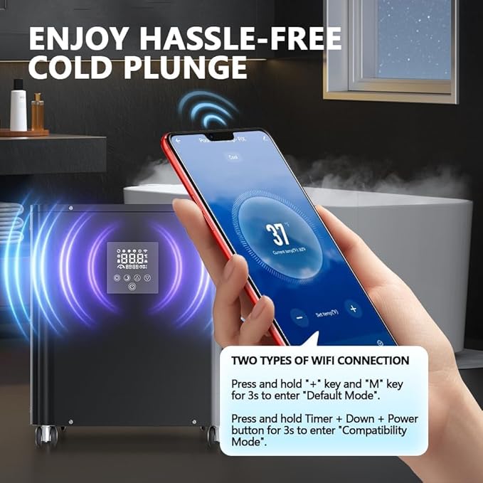 Cold Plunge Tub with Water Chiller Ice Bath Tub and Chiller for Athletes Fitness Recovery Outdoor Ice Plunge Bathtub Chiller Set