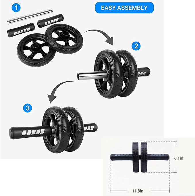 Ab Roller Wheel, Abdominal Wheel for Abdominal Exercise Machine, Arespark Home Gym Equipment for Core Workout, No Noise Ab Roller Exercise Equipment with Knee Mat and Foam Handle