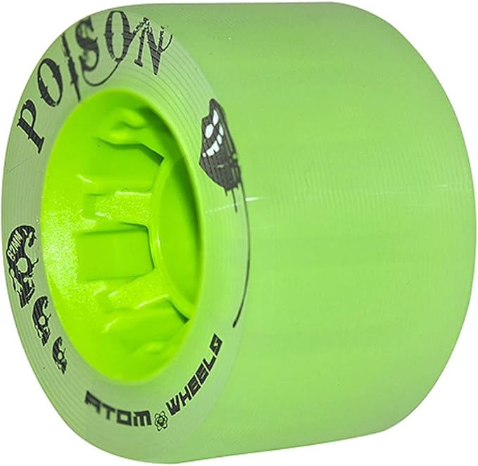 ATOM WHEELS - Poison - Indoor, Outdoor - 1 Pack - 4 Wheels / 62mm x 38mm / Color: Green