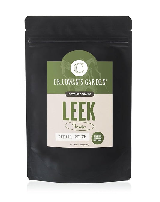 Dr. Cowan’s Garden Leek Powder - Beyond Organic Vegetable Powder, Green Powder Superfood, Super Greens Vegetable Powder, Greens Powder for Nutritional and Culinary Uses, Dehydrated Greens, 50 Servings